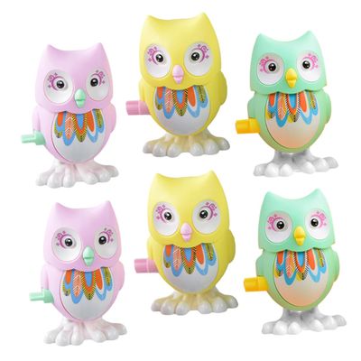 COOLHIYA 6pcs Owl Clockwork Wind-up Jumping Playthings for Boys Animal Modeling Safe Party Favors and Decorations Random Color
