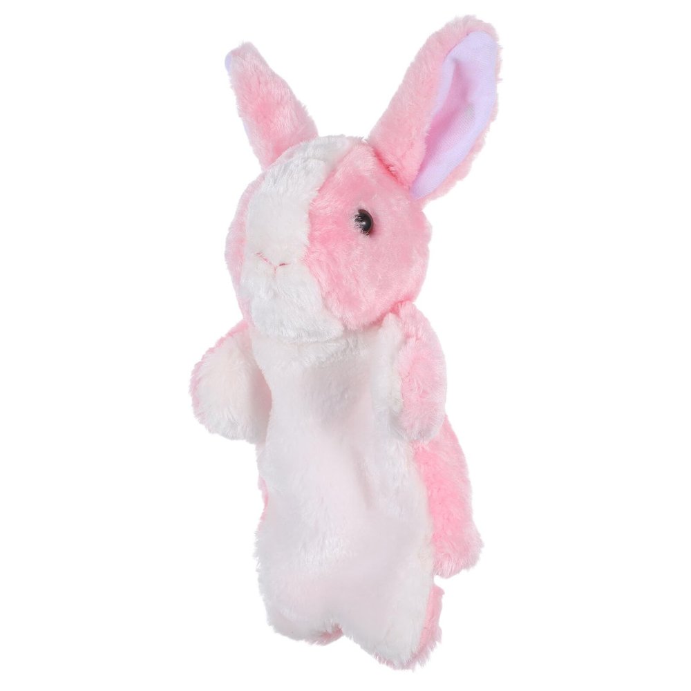 CORHAD Soft Plush Rabbit Hand Puppet for Cartoon Animal for Imaginative Role Play and Storytelling Interactive Preschool Puppet for Boys and Lovely Pink Bunny for Fun