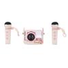 Luocute Mini Karaoke Machine, Portable Speaker with 2 Wireless Microphones, Hanging Strap for Outdoor Adventures, Birthday Parties Classroom Activities (Pink) view 2