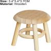 2Pcs Miniature Wooden Stool, 1:12 Scale Furniture, DIY Living Room Accessories, Wooden Color Dollhouse Living Room, Dollhouse Accessories view 3
