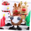 5Pcs Christmas Wind-up Cartoon Santa Snowman Reindeer Penguin Clockwork Walking Bright Colors Safe Smooth Design Party Favors and view 3