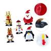 5Pcs Christmas Wind-up Cartoon Santa Snowman Reindeer Penguin Clockwork Walking Bright Colors Safe Smooth Design Party Favors and view 4