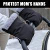 2Pcs Quick Install Strollers Handle Cover For Cold Weather Windproof Design Wide Compatibility Soft Fleece Inner Layer Soft Baby Strollers Hand Protectors view 4
