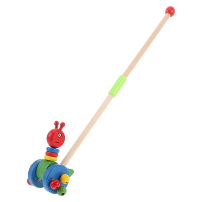 CIYODO Wooden Push with Handle Cartoon Animal Design Push Walker Cart for Boys and Sturdy Wooden Construction Motor Skill Development Walking