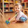 CIYODO Wooden Push with Handle Cartoon Animal Design Push Walker Cart for Boys and Sturdy Wooden Construction Motor Skill Development Walking view 4