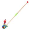 FOYTOKI Wooden Push and Pull Walker with Colorful Rolling Wheels and Cute Cartoon Animal Pattern for Walking Practice Indoors and Outdoors view 1