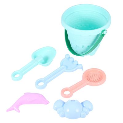 ERINGOGO Colorful Beach Plastic Castle Bucket with Fish Molds Small for Boys and Promotes Play and Interaction Gift for Outdoor Fun Random Color