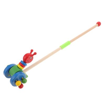 MERRYHAPY Wooden Push Walker with Cartoon Animal Design Indoor Walking for Boys and Reusable Educational Pushing Cart for Learning and Development