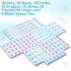 Ceenna American Mahjong Tile Set, 166 Tiles, 4 All-in-one Rack/Pushers, Complete Western Mahjong Set with Carrying Bag(Blue,Elegant) view 4