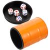 Alasum Creative Orange Dice Holder with Base Lightweight Dice Shaking Cups for Party Entertainment Includes Dices Easy to Clean Game Prop for Bars Ktv and Family Fun view 1