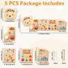 5FT Large Bear Activity Wall Busy Board Wooden Sensory Wall Panel Educational Montessori Toys for Toddler Kids Interactive Sensory Activity Board Learning Center Playroom Daycare Nursery Decor view 2