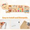 5FT Large Bear Activity Wall Busy Board Wooden Sensory Wall Panel Educational Montessori Toys for Toddler Kids Interactive Sensory Activity Board Learning Center Playroom Daycare Nursery Decor view 4