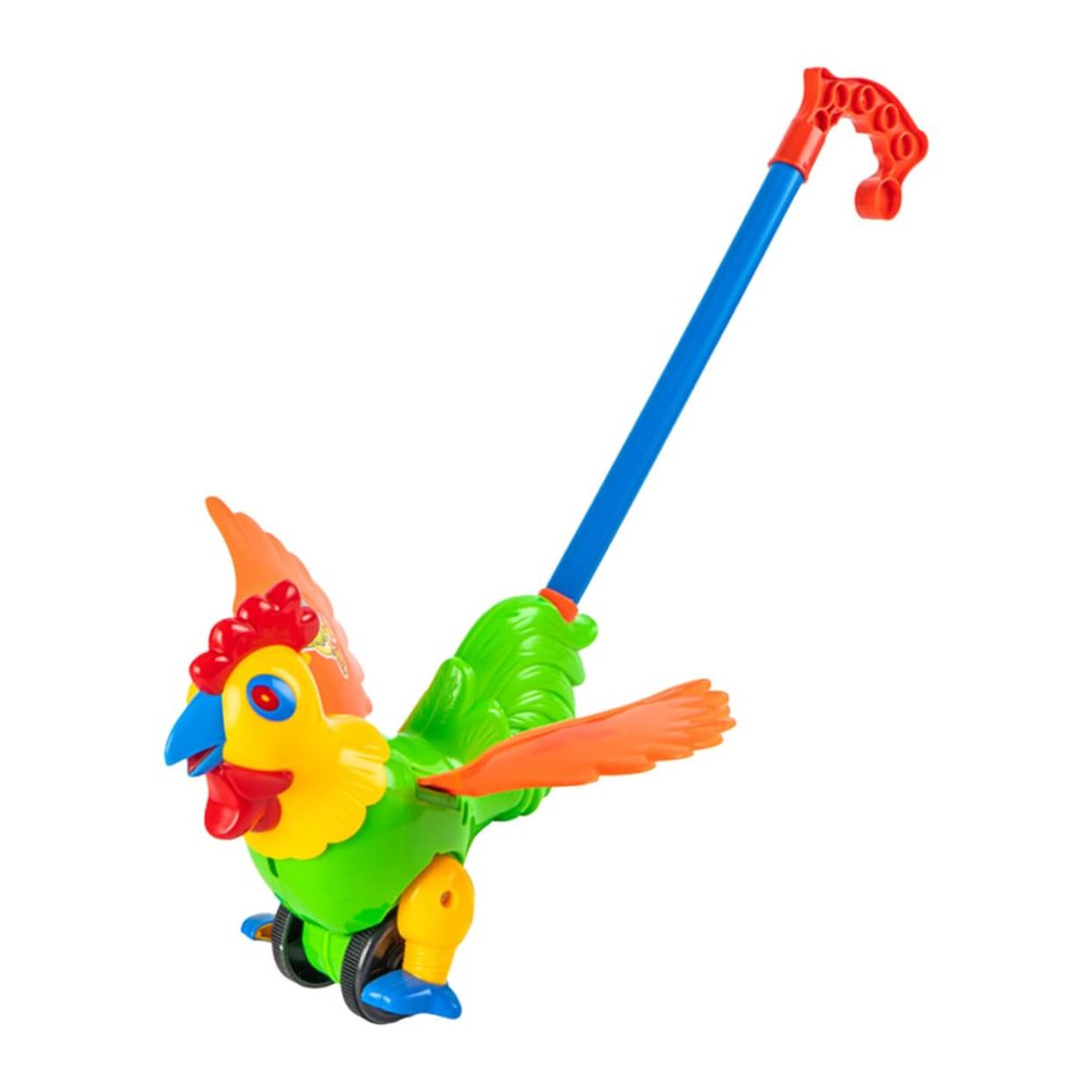 HEALSOPTHY Pulling Rooster Design Push and Pull Learning Walker Sturdy Plastic Early Educational Walking Aid for Boy Girl Random Color