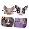 BRIGHTFUFU 4pcs Lightweight Animal Half Face Mask for Carnival Halloween Cosplay Party Festival Dress Up White and Black Colors Set of 4 view 3