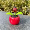 Solar Dancing Flower Automotive Ornament Swinging Animated Seven-Starred Ladybug Dancer Toy Car Dashboard Decor Suncatchers Solar Apple Blossom Bobblehead Windowsill Decoration for Car Home Decor view 4