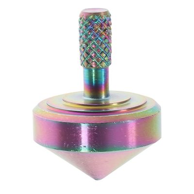 GOOHOCHY Alloy Gyroscope Desktop Iridescent Mini Spinning Top for Adults Stress Relief and Educational Use Balanced Extended Spin Portable Creative Fidget for Office and Home