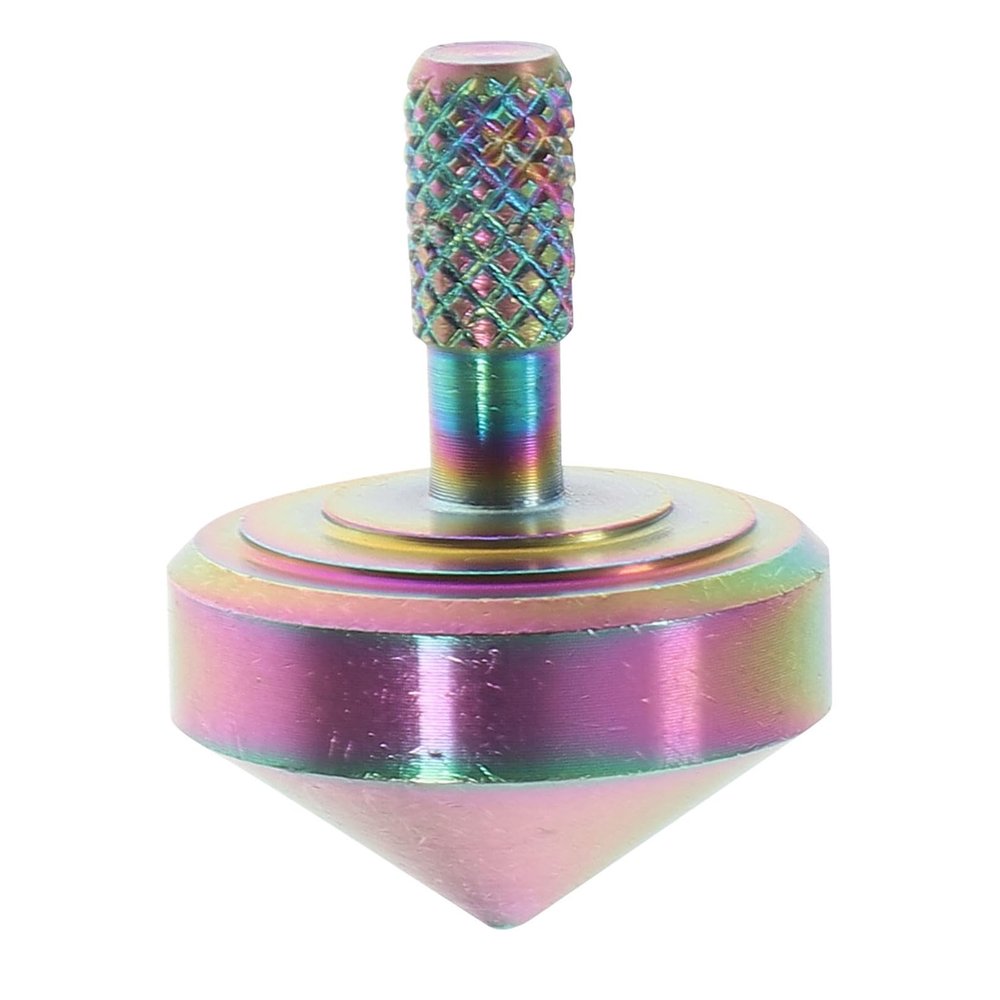 GOOHOCHY Alloy Gyroscope Desktop Iridescent Mini Spinning Top for Adults Stress Relief and Educational Use Balanced Extended Spin Portable Creative Fidget for Office and Home