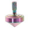 GOOHOCHY Alloy Gyroscope Desktop Iridescent Mini Spinning Top for Adults Stress Relief and Educational Use Balanced Extended Spin Portable Creative Fidget for Office and Home view 1