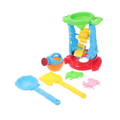 Beaupretty 6pcs Sandbox Set Plastic Beach Sand Tools with Waterwheel Hourglass Molds Educational Outdoor Play for Boys and Creative Fun