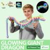 47 3D Printed Dragon Large 3D Dragon--Bigger Fidget Toy Gift for Kids, Boys, Girls & Adults,Cool Giant Crystal 3-D Printed Animals Desk Decoreaster basket essentials47.5in Luminous Rainbow view 4