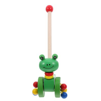 FOYTOKI Push Cart Cartoon Animal Style Walker Support for Early Walking Stability Smooth Surface Boy Girl