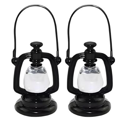 2Pcs 1:12 Dollhouse Lamp, Doll House Accessories and Furniture, Miniature Scene Model Hurricane Lantern Play Decoration
