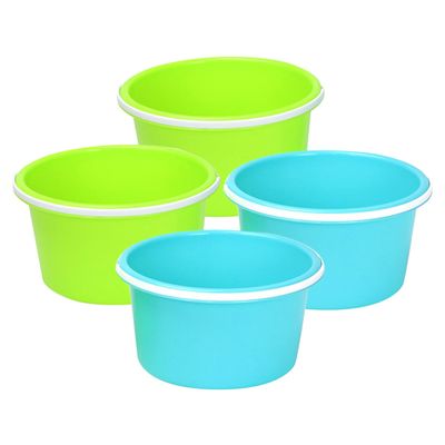 Alasum 4pcs Sand Dig Buckets with Ergonomic Handles PE Plastic Small Beach Pails for Outdoor Play and Sandcastle Building Summer