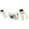 Luocute Mini Karaoke Machine, Portable Speaker with 2 Wireless Microphones, Hanging Strap for Outdoor Adventures, Birthday Parties Classroom Activities (Light Green) view 3