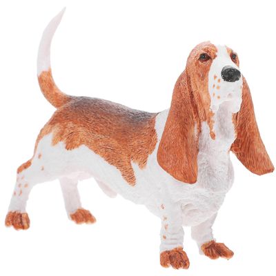 Alasum Realistic Miniature Basset Dog Figurine Model Plastic Puppy Statue Desktop Decoration Educational for Home Display