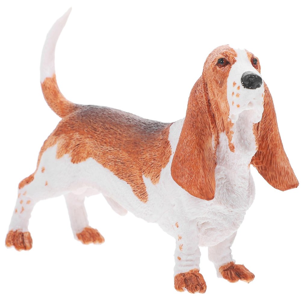 Alasum Realistic Miniature Basset Dog Figurine Model Plastic Puppy Statue Desktop Decoration Educational for Home Display