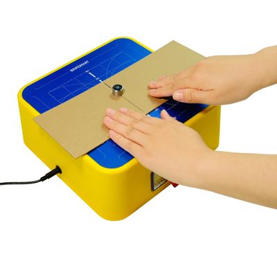 BinfeiMart | Kid-Safe Cardboard Cutting Toy for Ages 4+ | STEM Educational Electric Craft Tool with Lighted Scrap Drawer & Durable Aluminum Panel