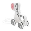 Holibanna Wooden Cartoon Animal Pull for Safe Smooth Surface Development Trailer Cute Zebra Design Drag Car for Boys view 1