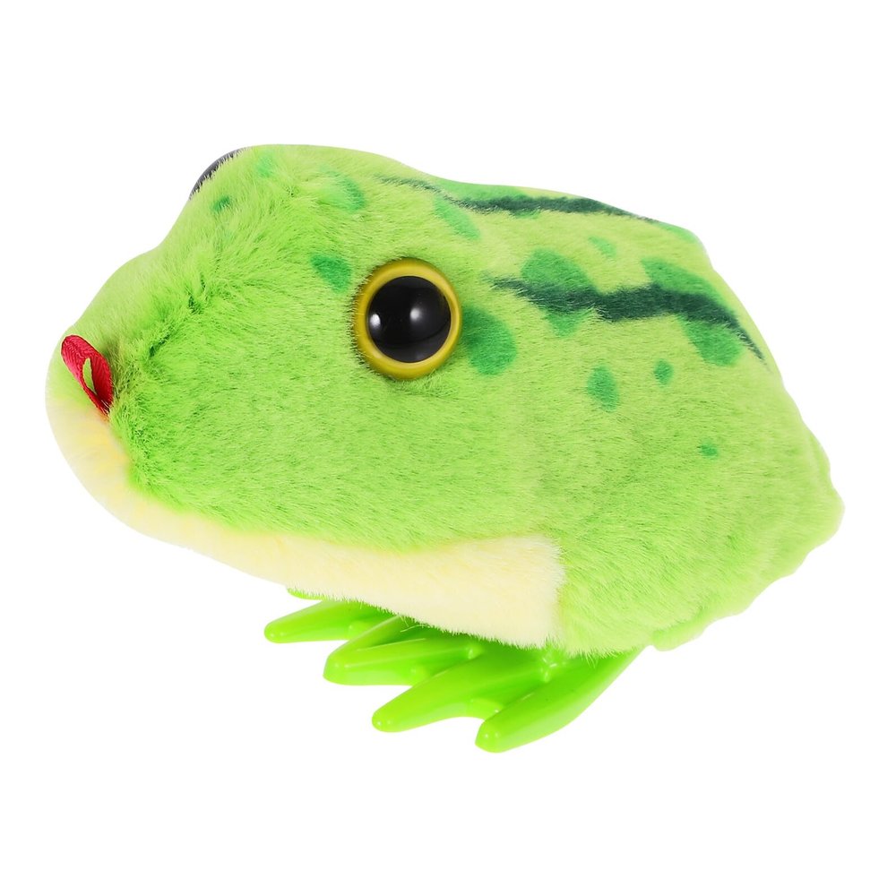 HEANUJJ Wear-Resistant Plush Frog Clockwork for Lifelike Jumping Animal Wind-up Plaything Stimulates Hand-Eye Coordination and Crawling Educational Fun Gift for Boys
