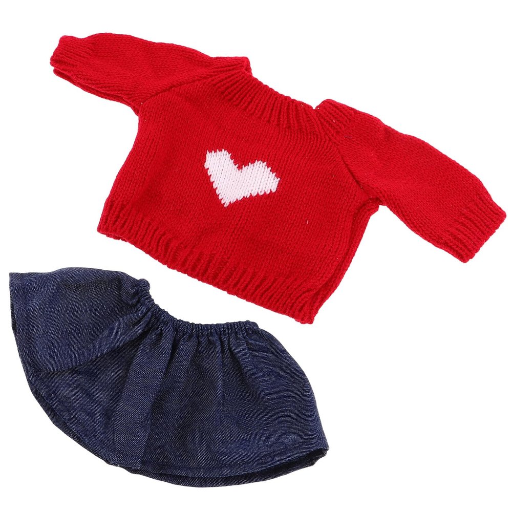 Levemolo Cute Bunny Plush Doll Clothes Soft Stuffed Animal Sweater Outfit for Red Heart Sweater Dress Accessories for Creative Play and Family Bonding