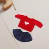 Levemolo Cute Bunny Plush Doll Clothes Soft Stuffed Animal Sweater Outfit for Red Heart Sweater Dress Accessories for Creative Play and Family Bonding view 4
