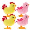 Beaupretty 4pcs Wind Up Chicken Plush Jumping Chick for Handheld Clockwork with Soft Plush Texture Creative Play for Classroom Prizes Party Favors Easter Basket Fillers view 1