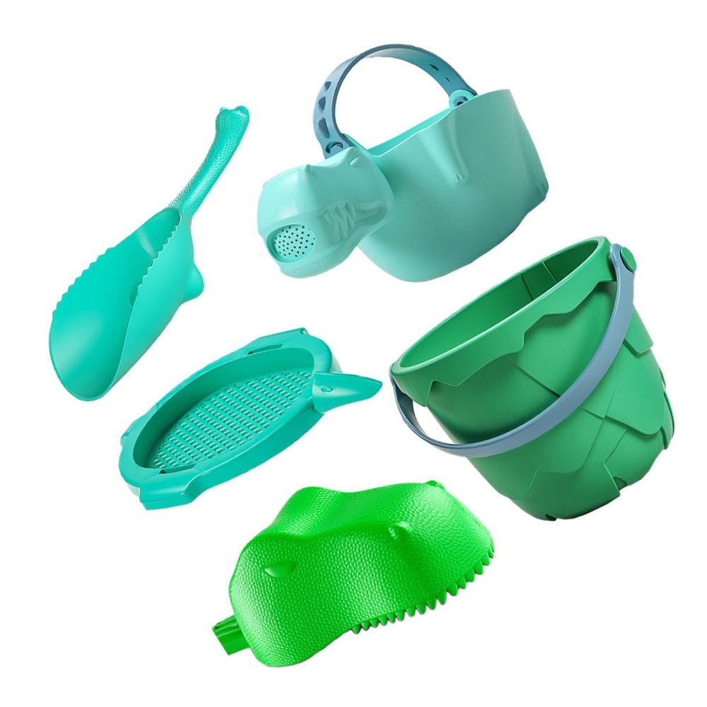 Alasum Dinosaur Themed Sand Bucket Playset Plastic Beach Shovel and Sand Colander for Outdoor Sandbox and Beach Fun Summer for Boys