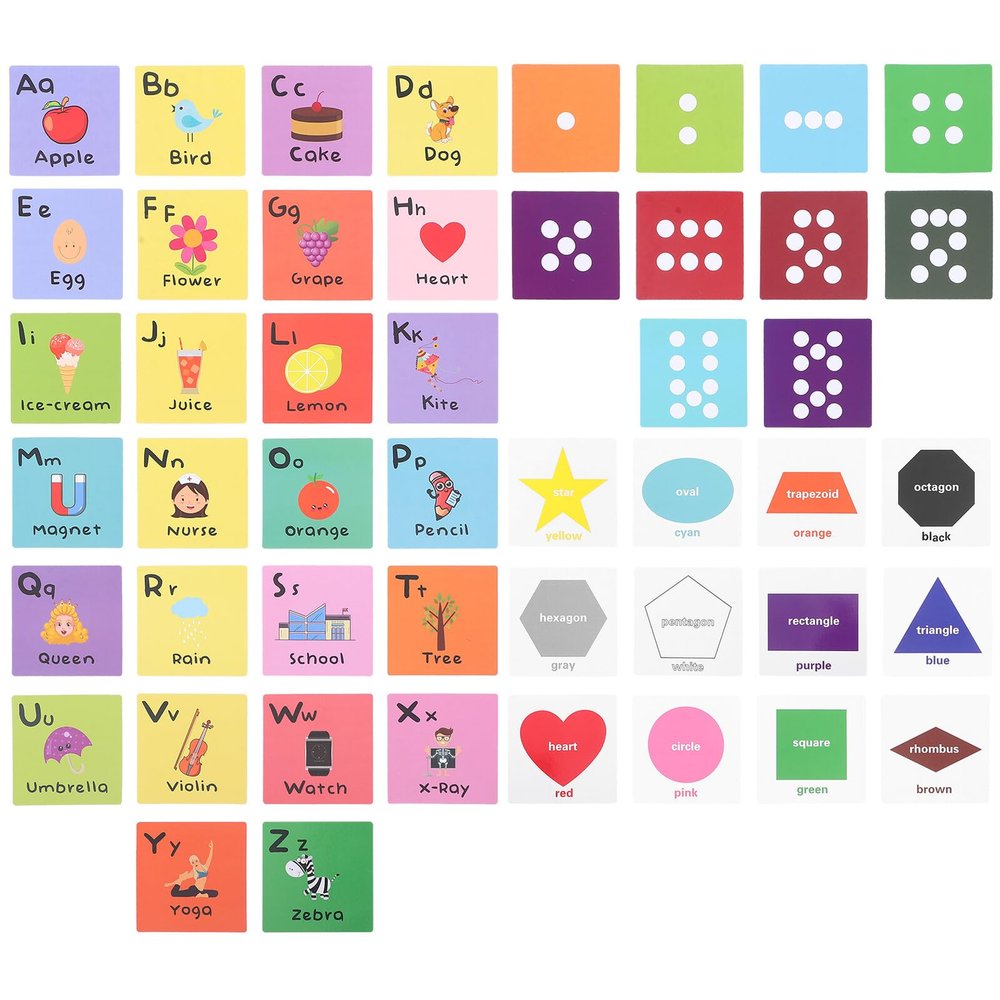BESTonZON Educational Alphabet Learning Cards for Safe Paper Material Smooth Rounded Edges Cognitive Letter and Recognition Early Learning Flashcards for Preschool Interaction and