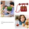 MAJORMENCH Wooden Rotary Telephone for Pretend Role Play with Turnable Dial Hand-Eye Coordination Educational Phone Interactive Playset in Strawberry Red view 3