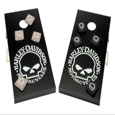Harley-Davidson Willie G Skull Bean Bag Toss Yard Game w/Bag - Black & White