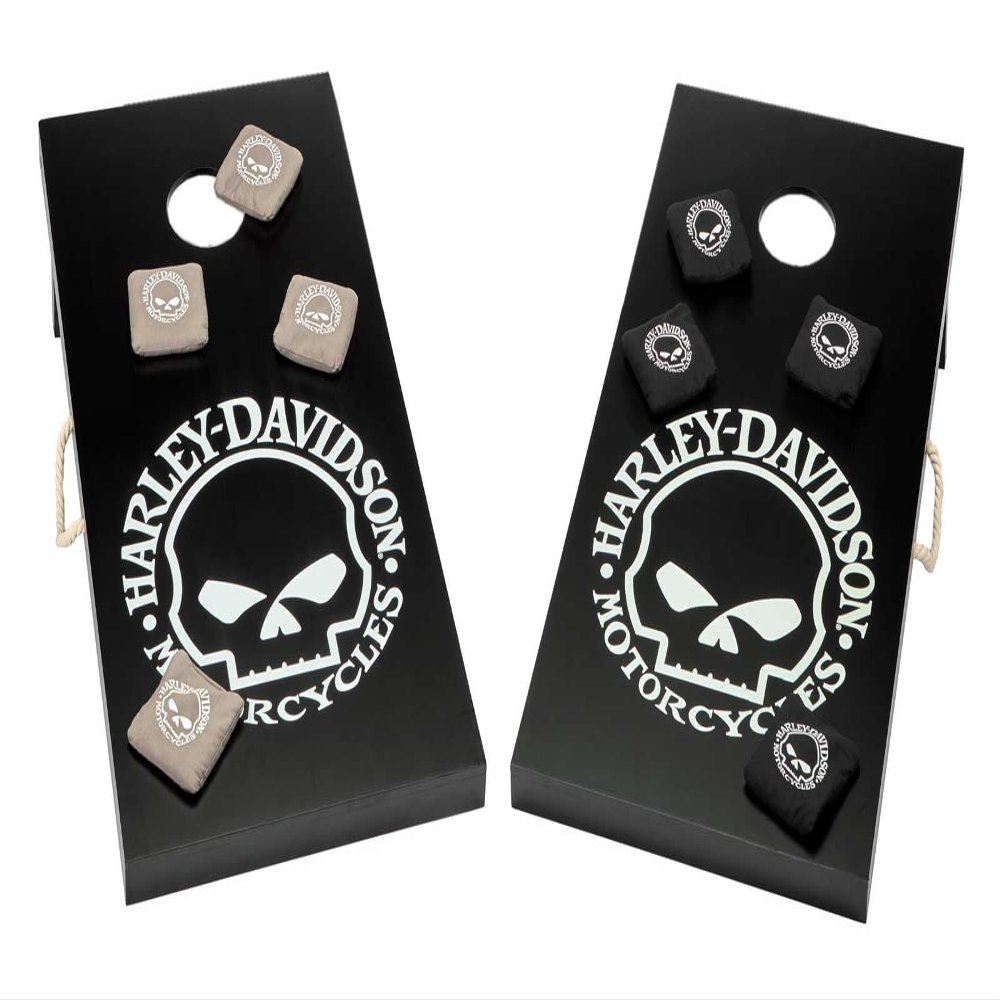 Harley-Davidson Willie G Skull Bean Bag Toss Yard Game w/Bag - Black & White