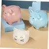 Abaodam Creative Blue Ceramic Piggy Bank for Small Money Pot and Desk Ornament Adorable Coin Container for Boys and Decoration Birthday view 2