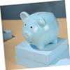 Abaodam Creative Blue Ceramic Piggy Bank for Small Money Pot and Desk Ornament Adorable Coin Container for Boys and Decoration Birthday view 4