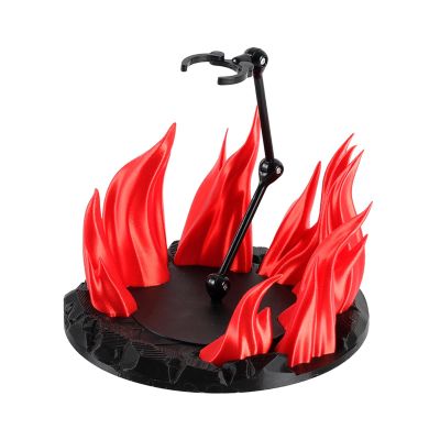 TTETTZ Action Figure Stand with Fire Effects Stable for Collectible Display Holder Base, red