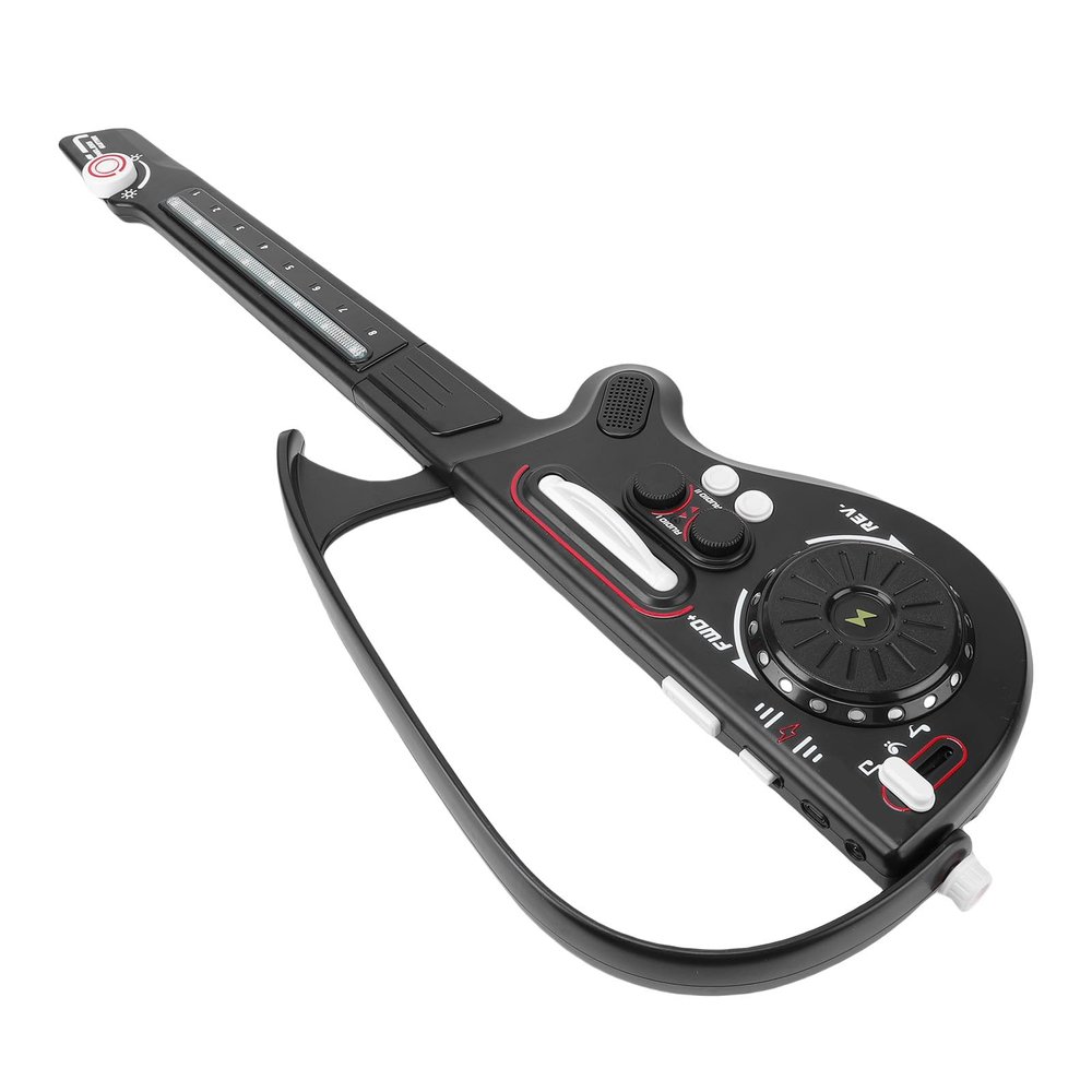Alomejor Kids Guitar, Foldable Stringless Guitar Toy with Piano Keys, 70cm Lightweight Musical Instrument for Toddlers 3+ Years (Black)