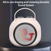 Fockety Mini Karaoke Machine for Kids Adults, Portable Bluetooth Speaker with 2 Wireless Microphones and Colorful LED Lights, Birthday Gifts for Girls Boys Family Home Party (White) view 2