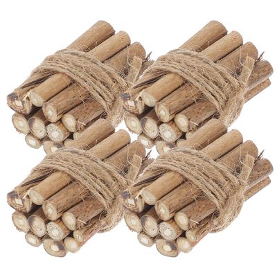 PLAFOPE 4Pcs Miniature Firewood Pile Winter Decor for Dollhouse DIY Craft Supplies Realistic Landscape Ornament Natural Christmas Accessories