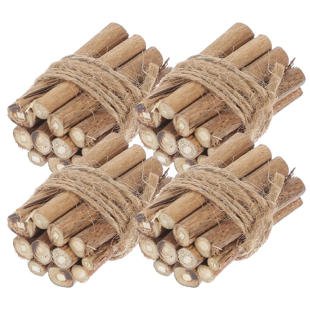 PLAFOPE 4Pcs Miniature Firewood Pile Winter Decor for Dollhouse DIY Craft Supplies Realistic Landscape Ornament Natural Christmas Accessories
