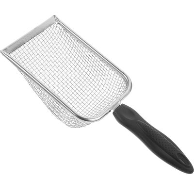 BESTonZON Stainless Steel Sand Shovel with Fine Mesh Filter Portable Beach Scoop for Shell Collecting and Food Sifting Lightweight Handheld for Boys and Outdoor Play