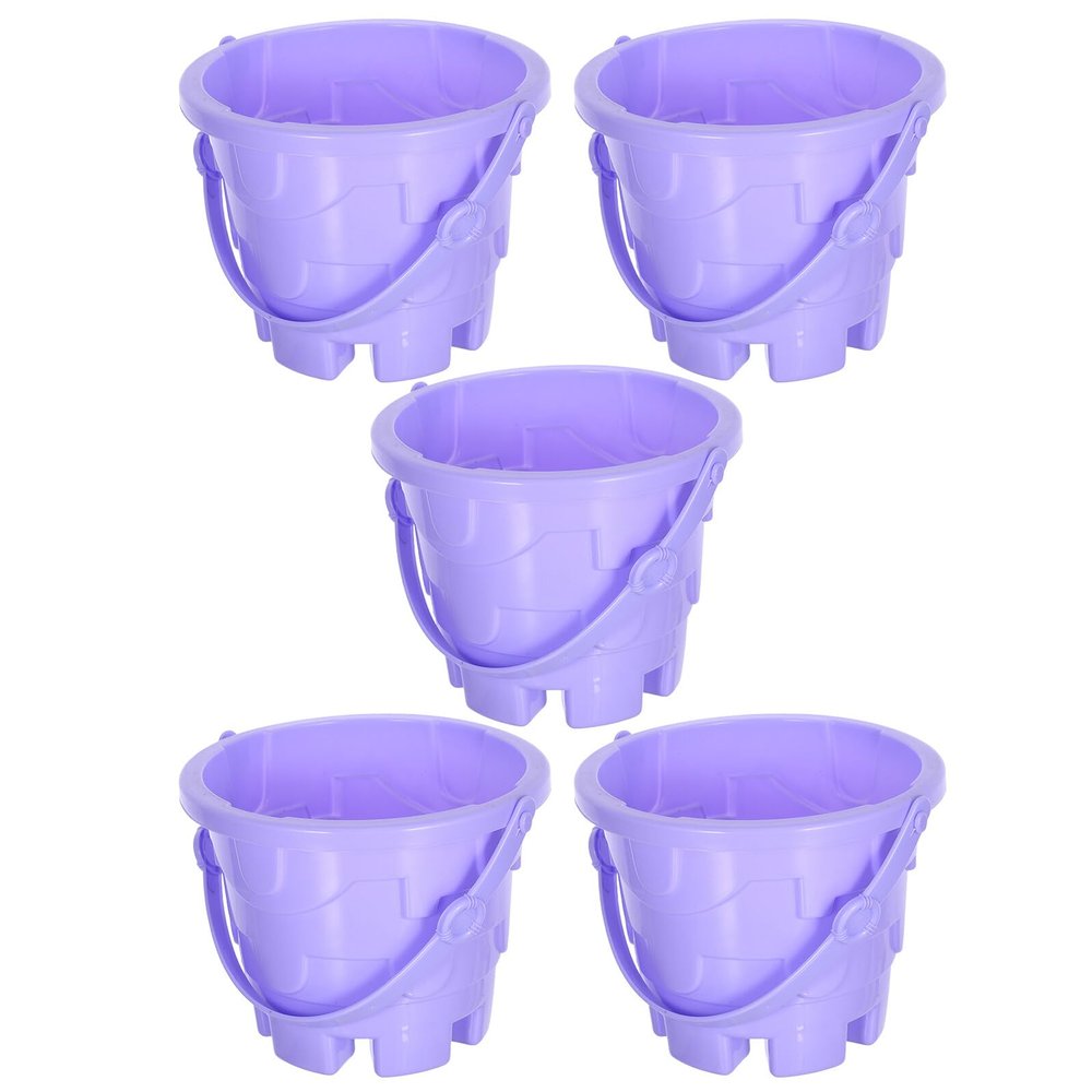 Beaupretty 5pcs Sand Bucket Plastic Beach for Boys and Mini Castle Design Random Mix for Sandbox Play and Outdoor Fun Random Color